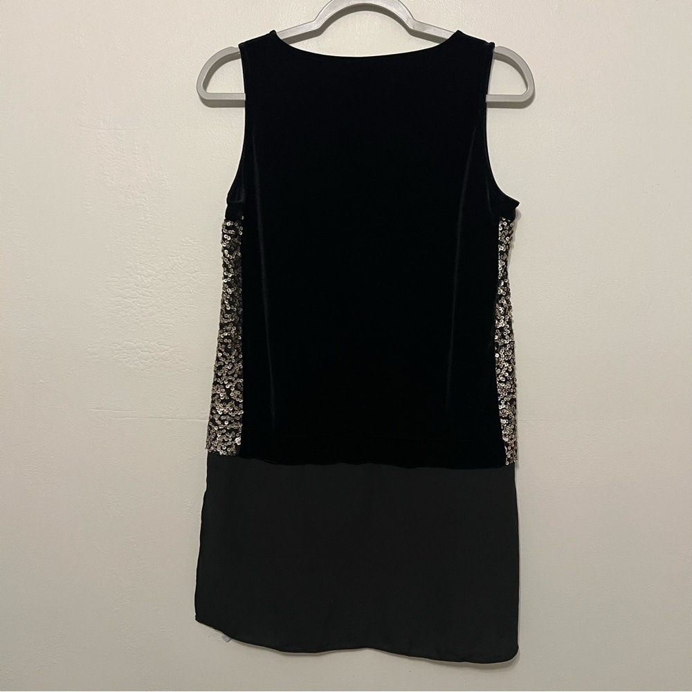 THML Sleeveless Tunic Black Grunge Gothic Feminine Velvet Sequin Sleeveless S‎